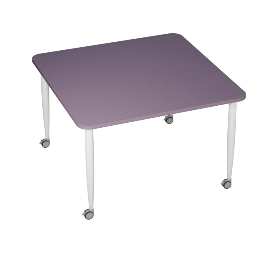 PLAYFORM 226 K modulární hravé stoly, mobilní, výška 750 mm, kovová podnož bílá, deska 25 mm, šeříko